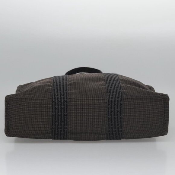 HERMES Her Line MM Tote Bag Canvas Gray Silver Auth kk445 - Picture 5 of 16